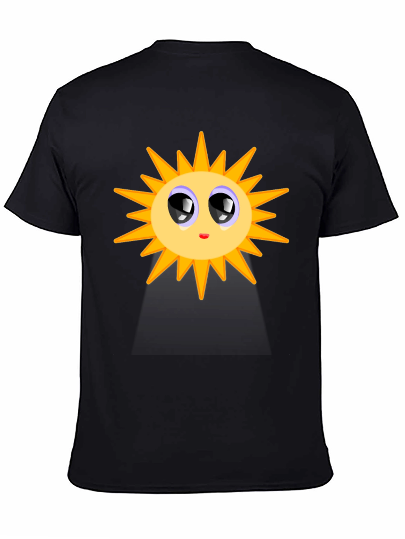 Black Cute Sun Graphic T-Shirt - Black Cotton Blend view 4