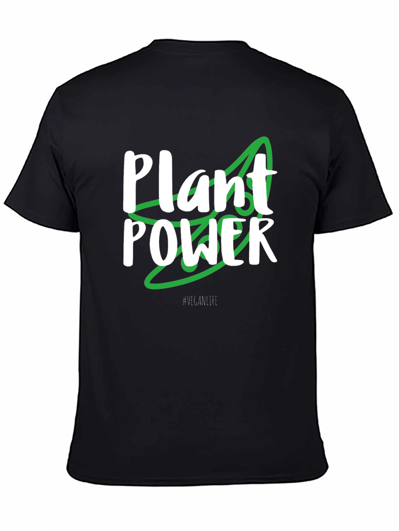 Plant Power Vegan T-Shirt - Black - 4