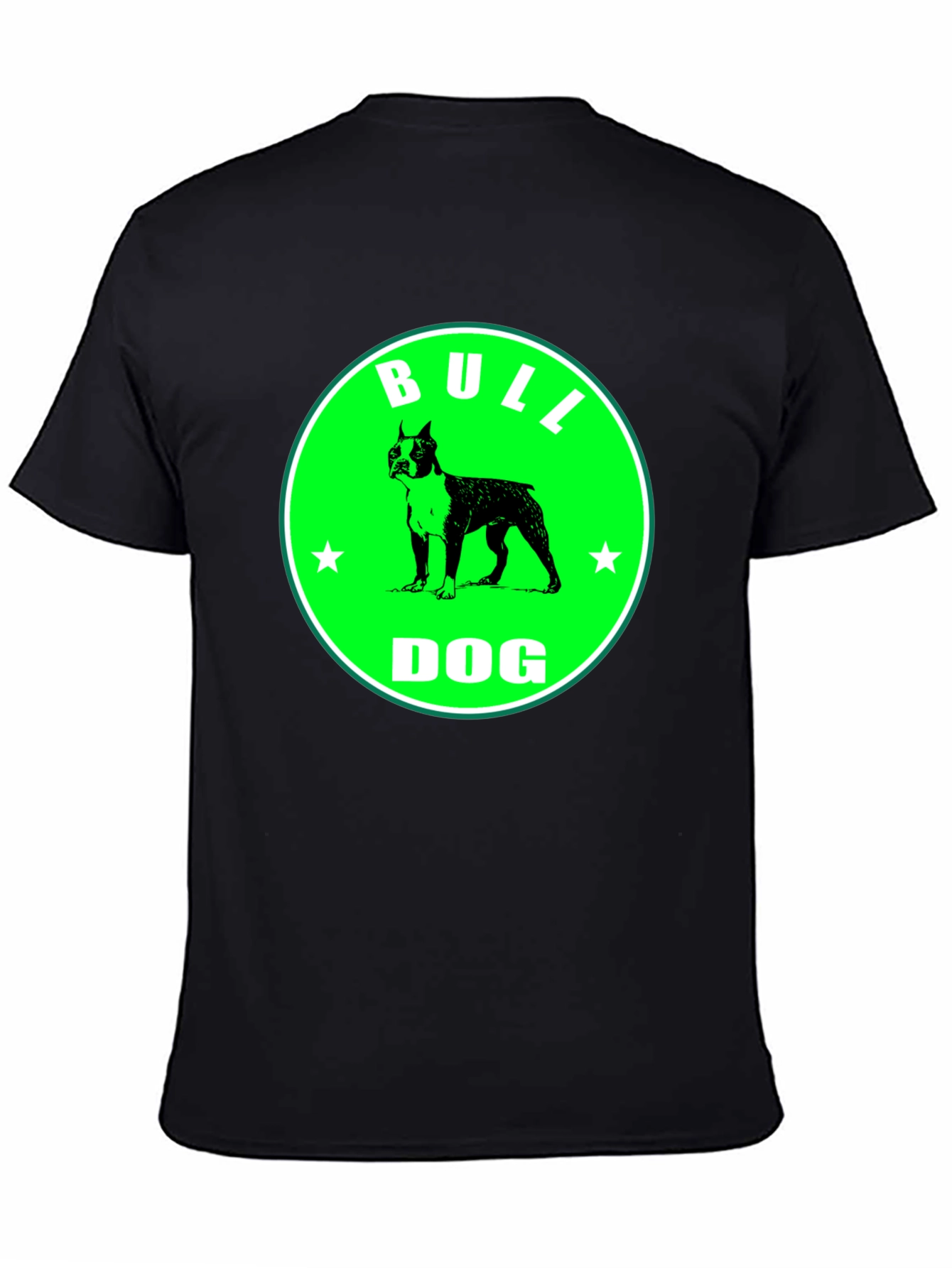 Black Bulldog Graphic Tee - Black Cotton T-Shirt view 4