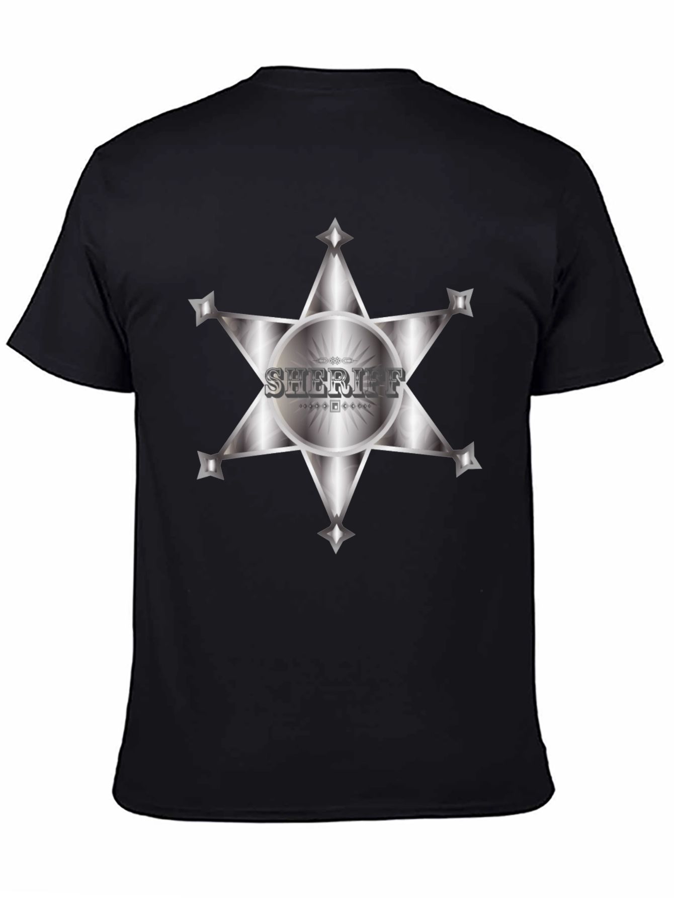Black Sheriff Badge Graphic T-Shirt - Western Style Tee view 4