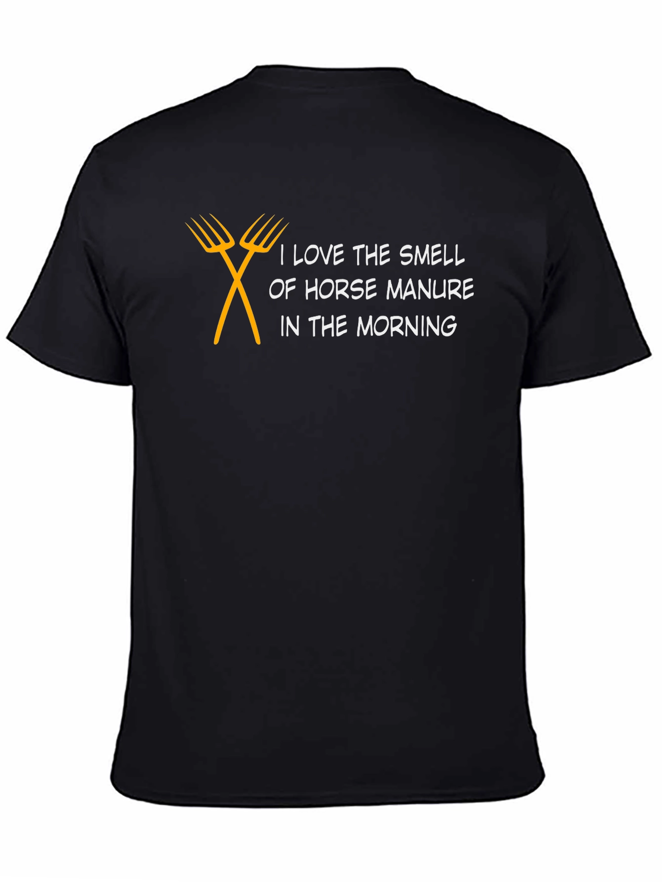 Black Horse Manure T-Shirt - "I Love the Smell in the Morning" view 4