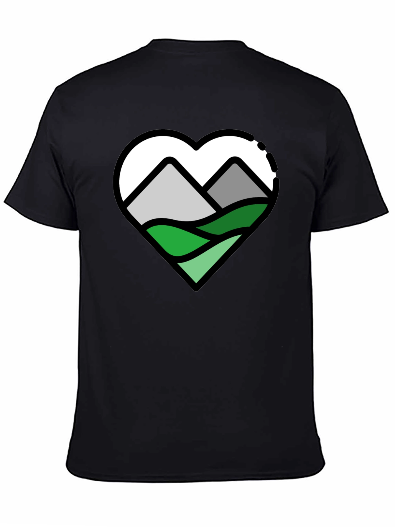 Black Mountain Heart Graphic T-Shirt - Nature Lover Tee view 4