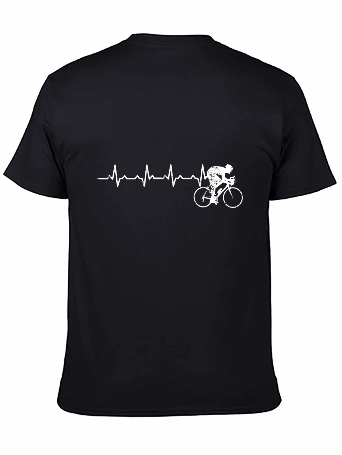 Black Cycling Heartbeat T-Shirt - Ride Your Passion view 4