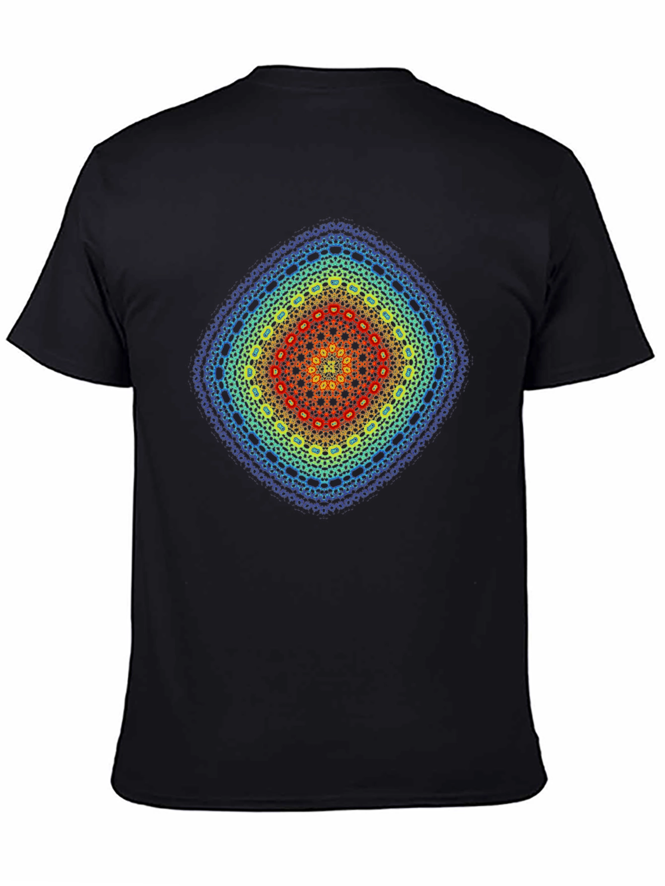 Black Fractal Pattern Tee - Geometric Art Shirt view 4