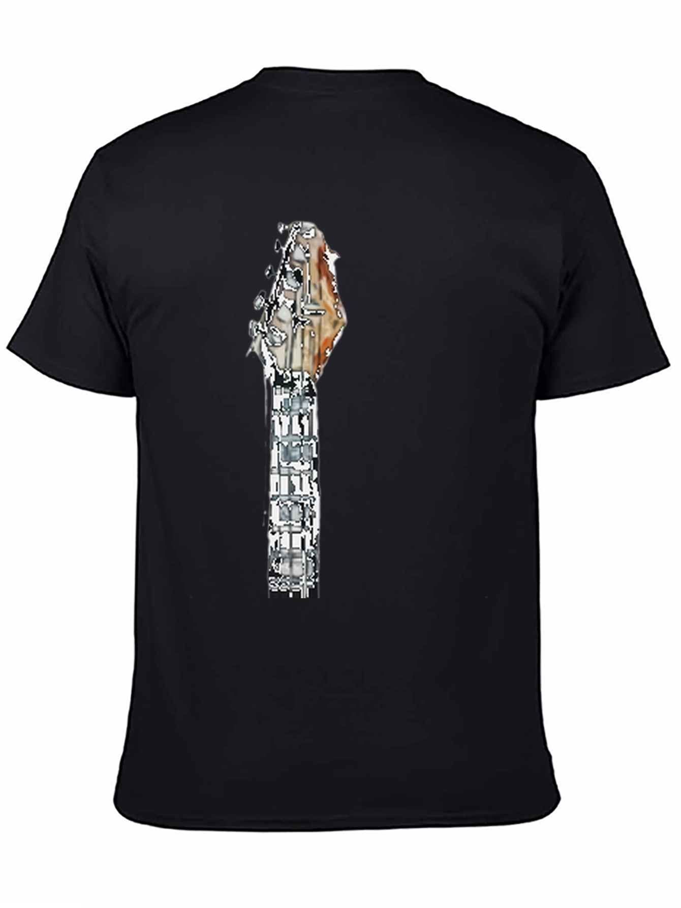 Black Guitar Headstock Graphic Tee - Rocker Style view 4