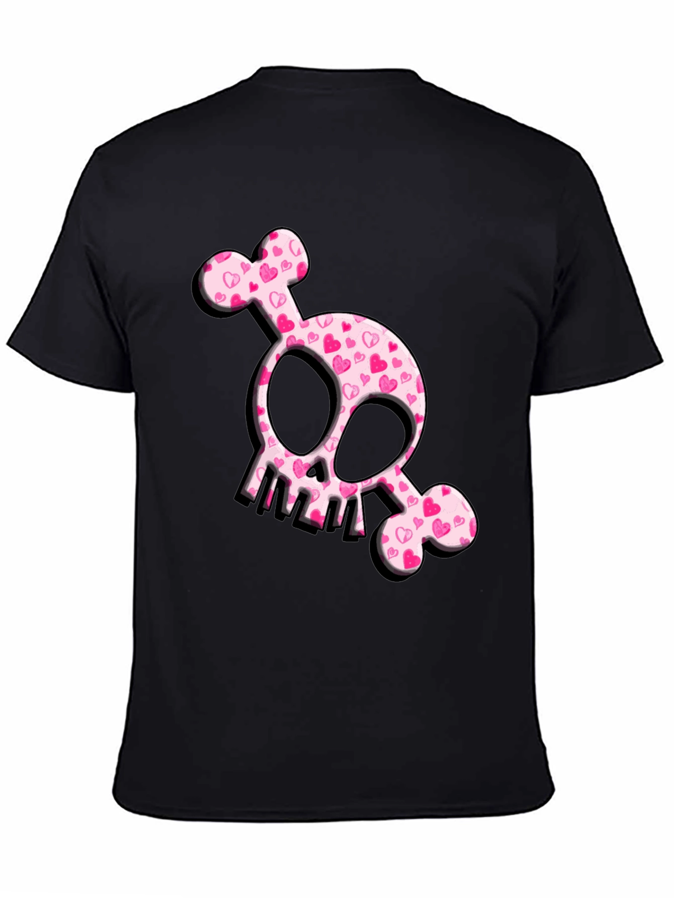 Black Heart Skull T-Shirt - Cute & Edgy Design view 4
