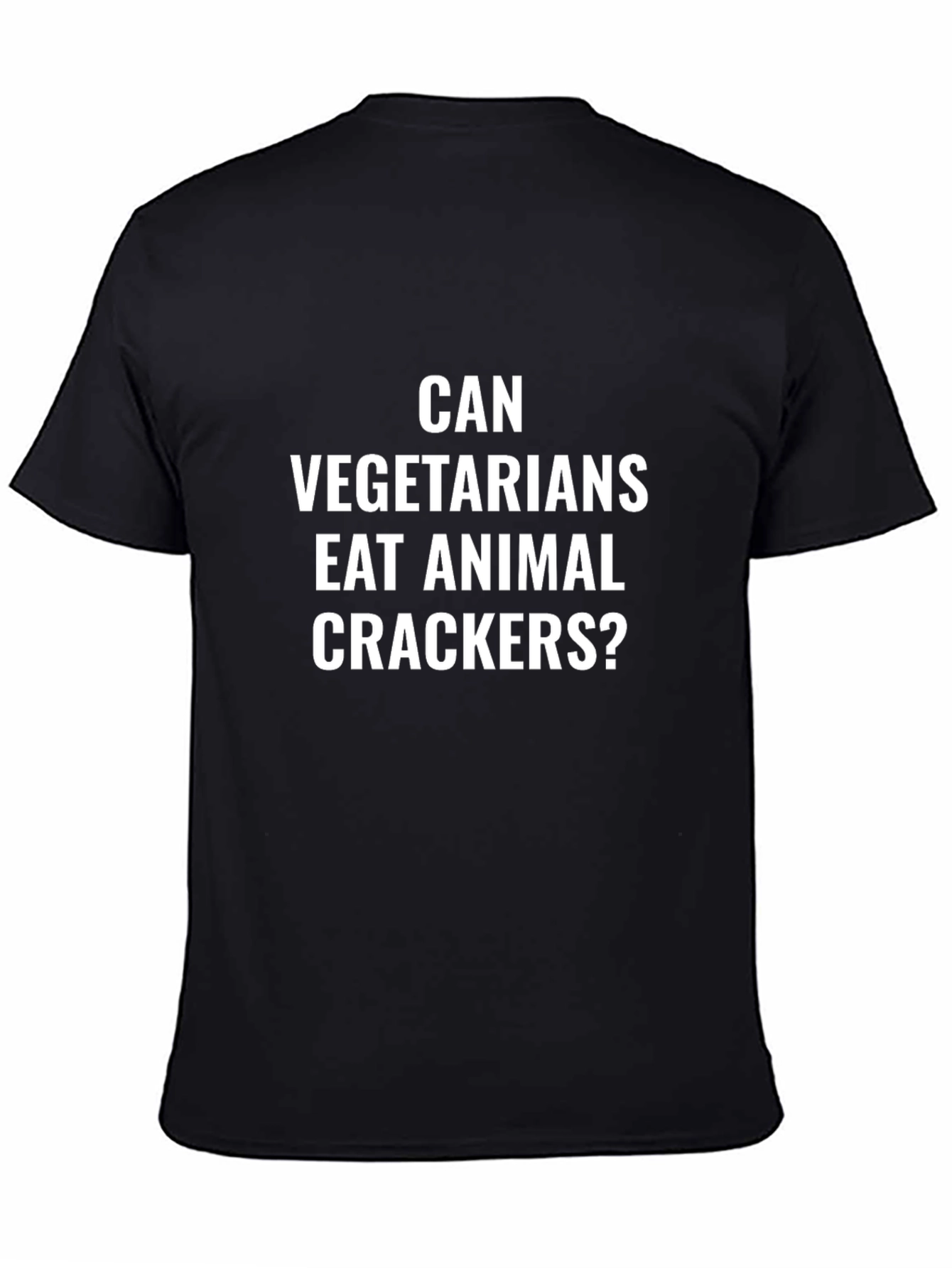 Black Vegetarian Animal Cracker Humor T-Shirt view 4
