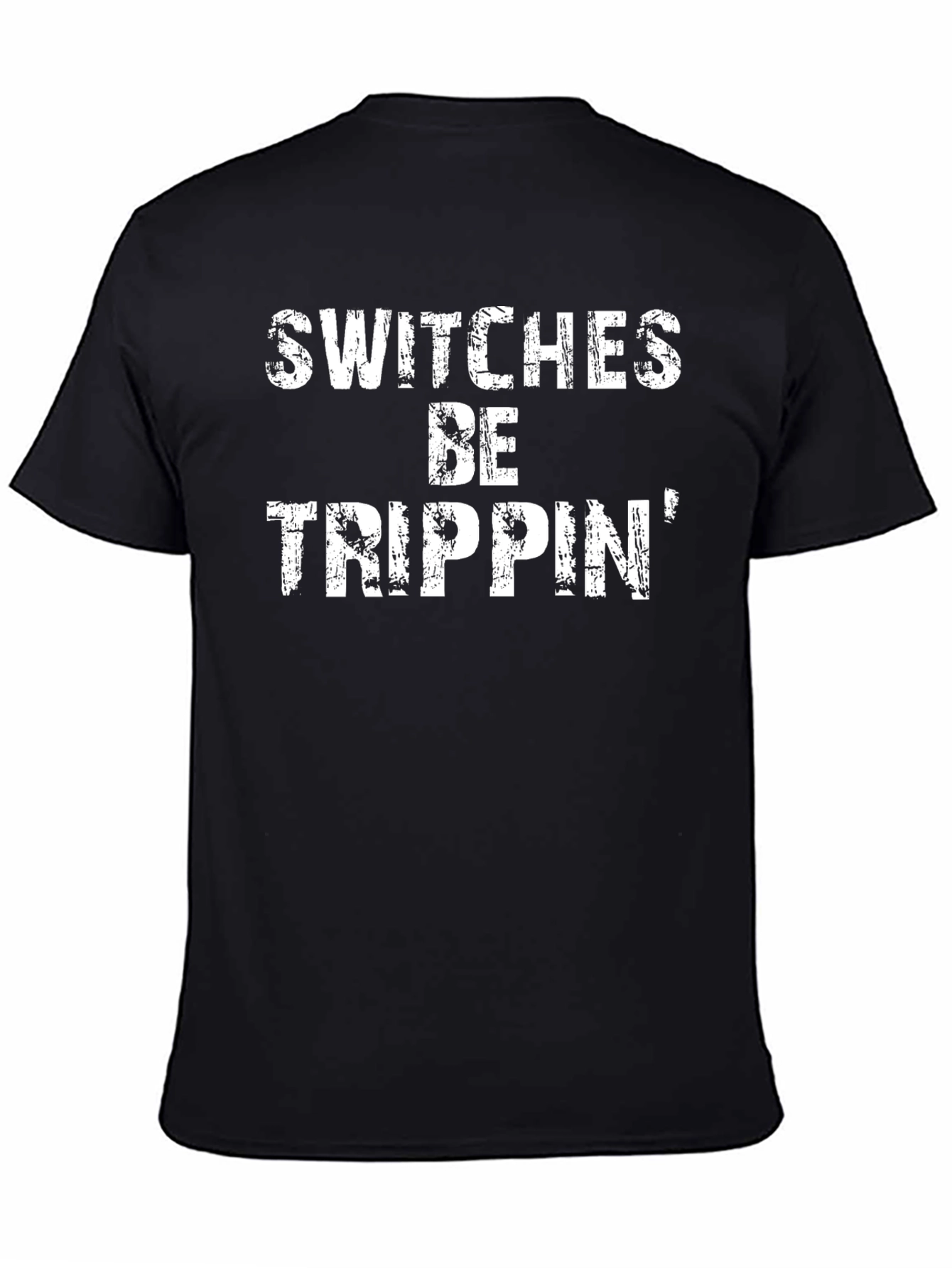 Black Switches Be Trippin' Graphic Tee - Black Cotton view 4