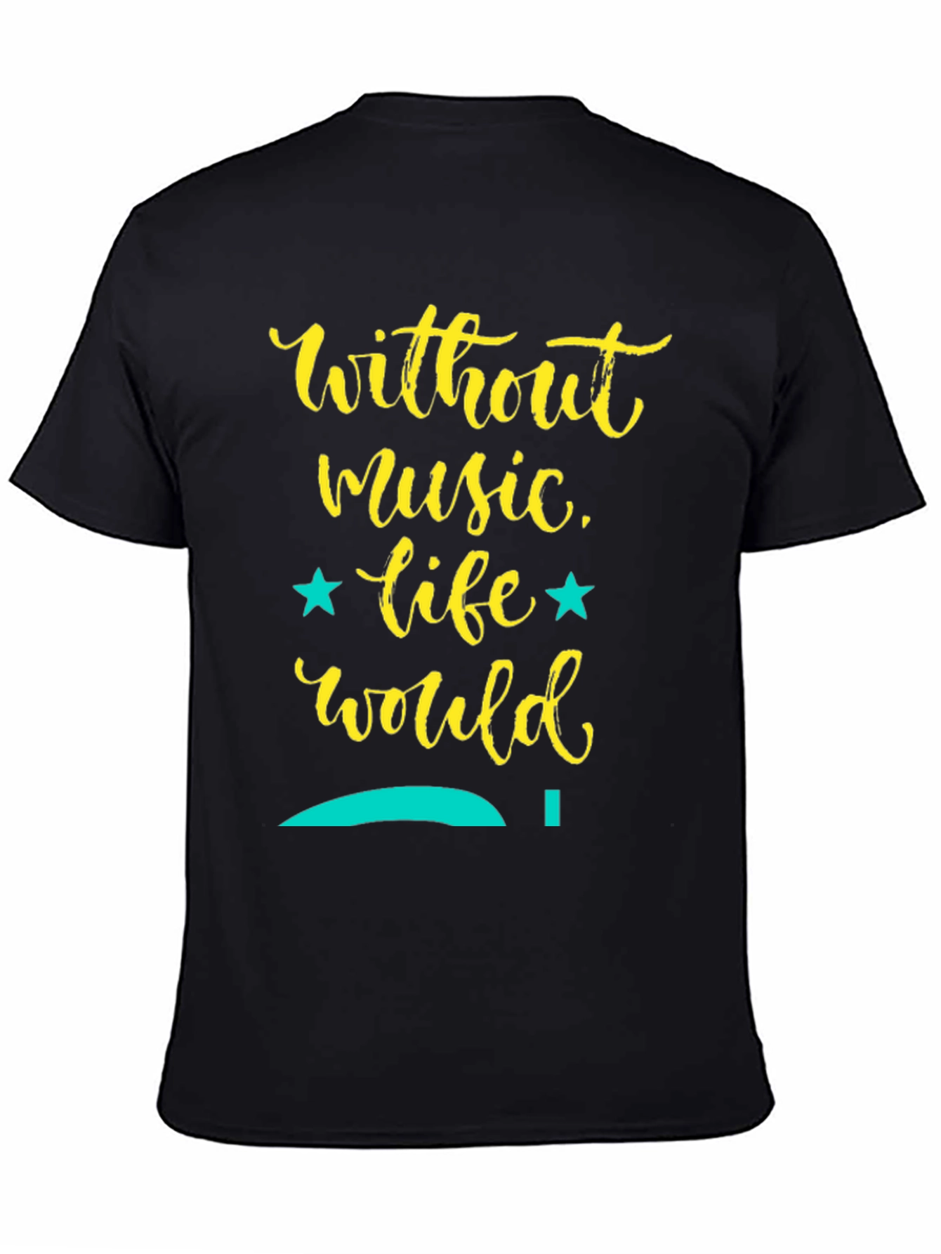 Black Music Lover T-Shirt: Without Music, Life Would... view 4