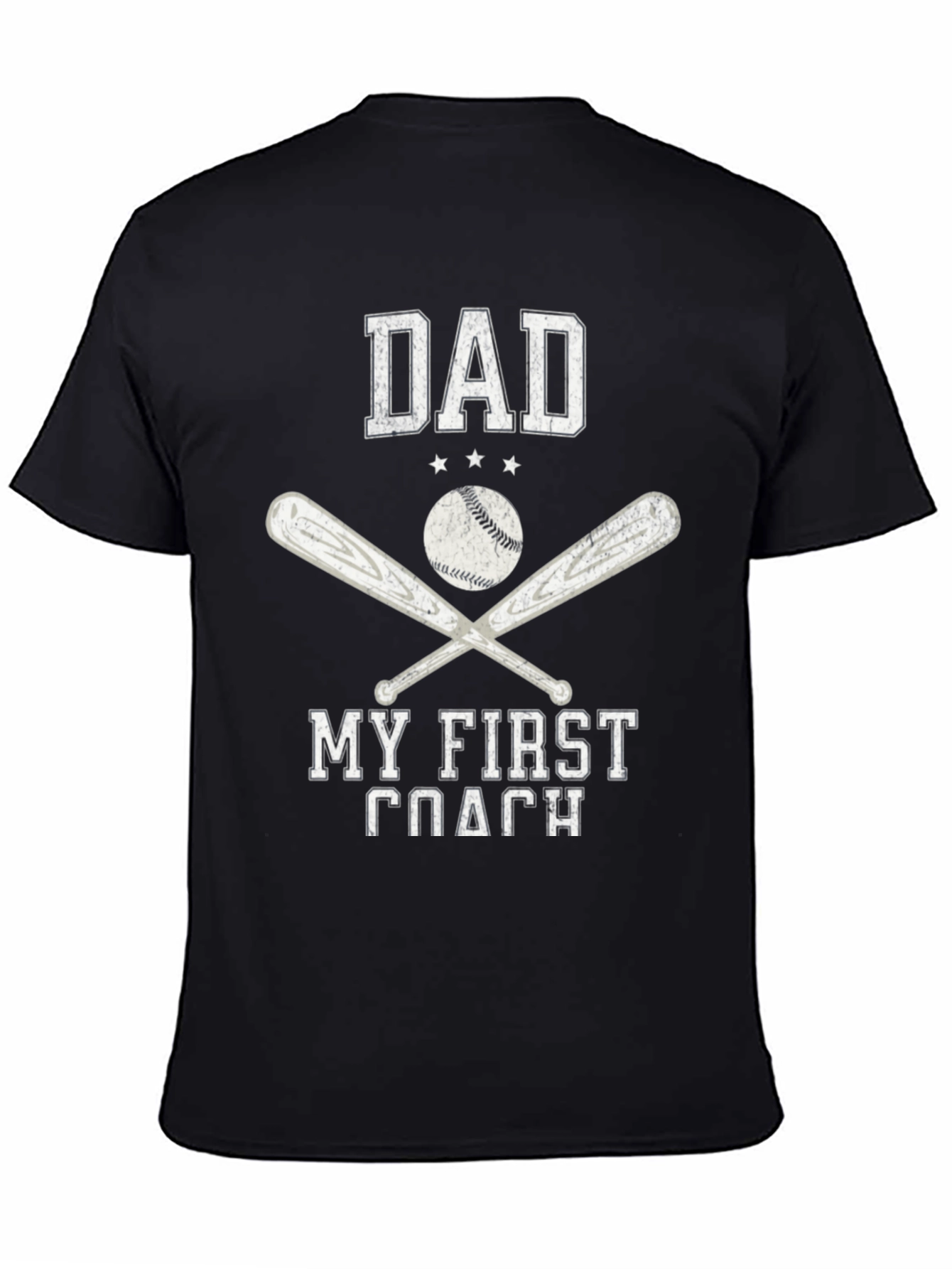Black Dad My First Coach Baseball T-Shirt view 4