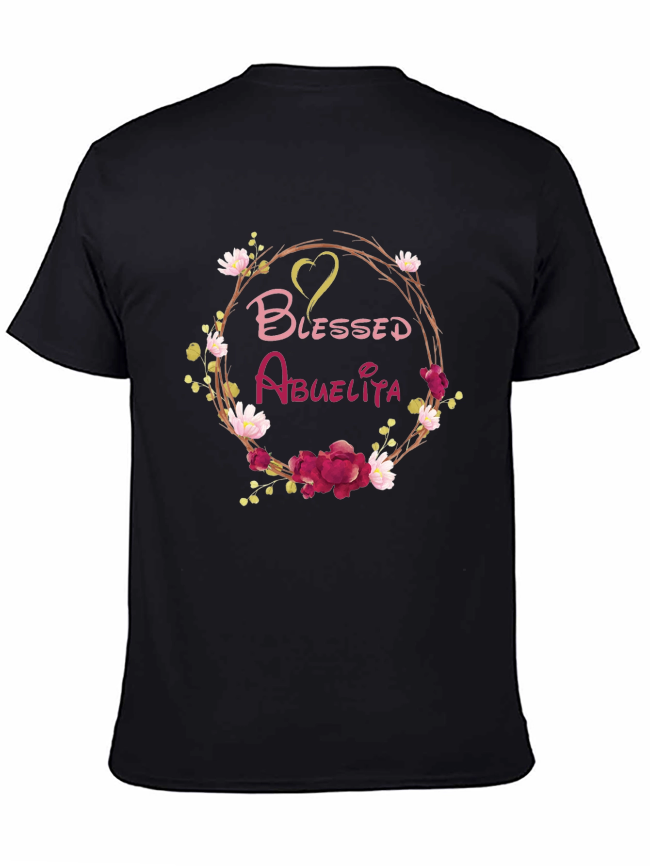 Black Blessed Abuelita Floral T-Shirt view 4