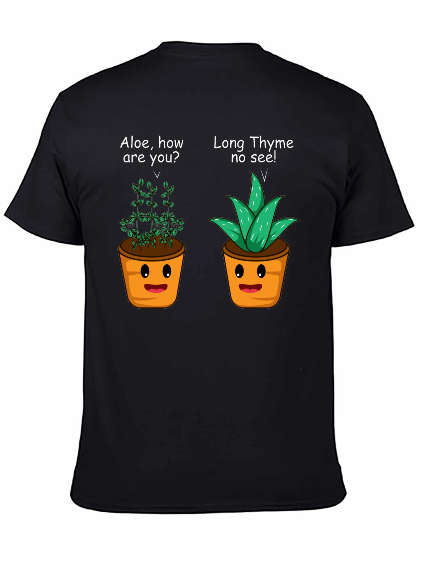 Black Funny Plant Puns T-Shirt - Aloe & Thyme Humor Tee view 4