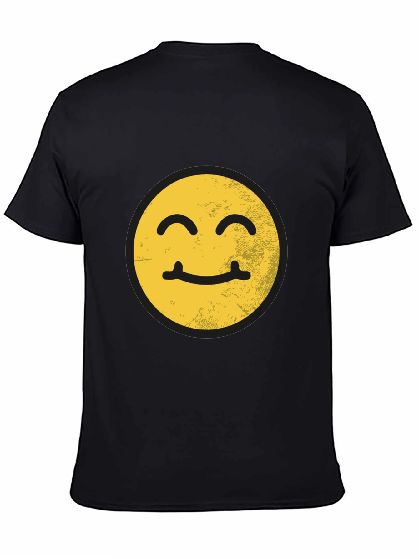 Black Smiling Face Graphic T-Shirt view 4