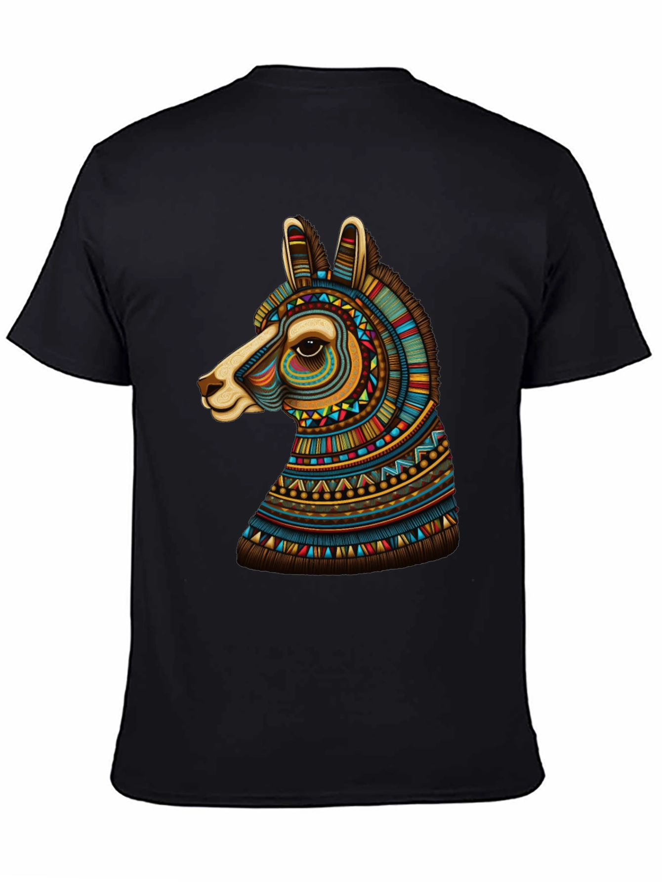 Black Llama Graphic Tee - Unique Tribal Design view 4
