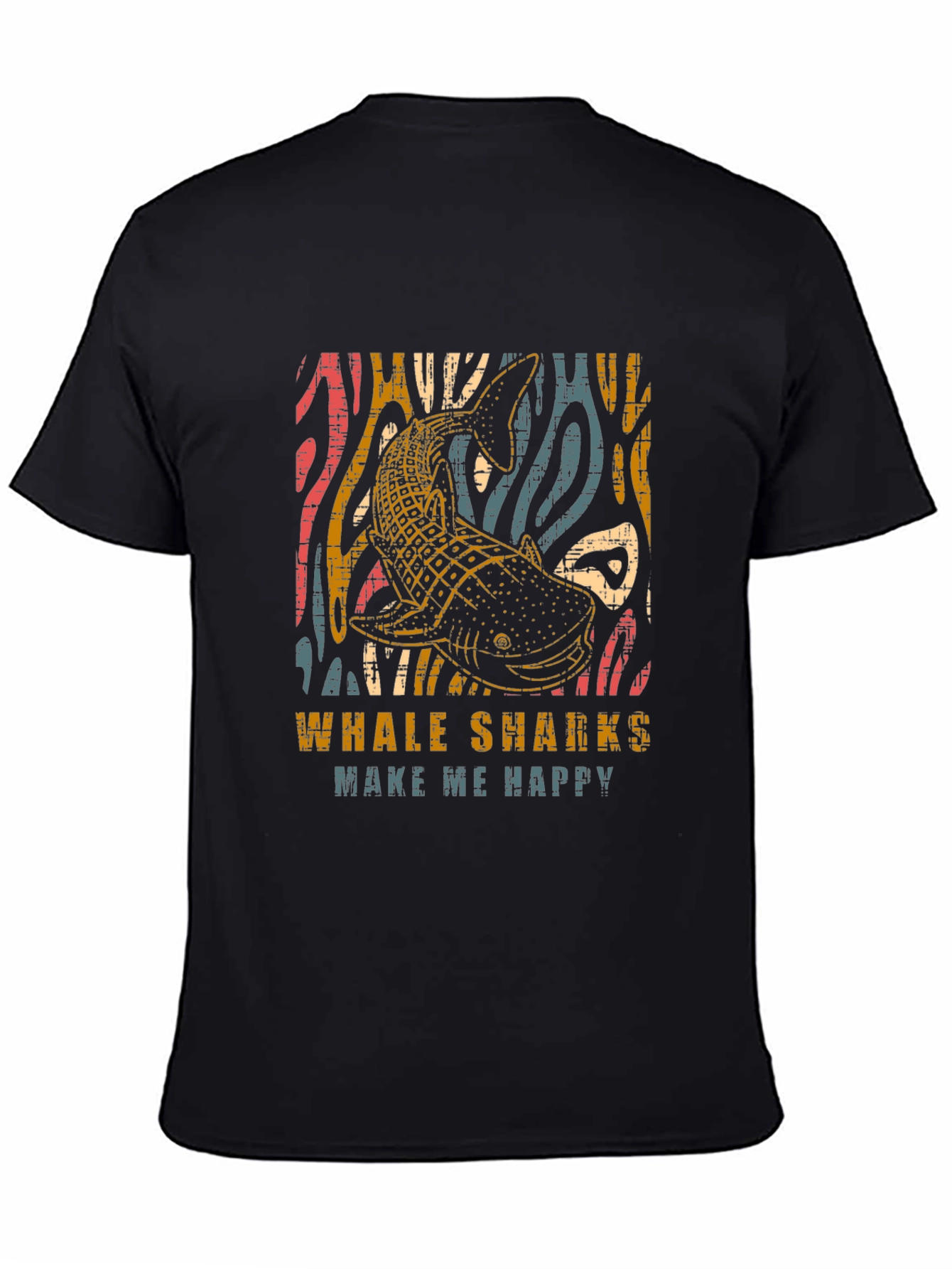 Black Whale Shark Graphic Tee -  Make Me Happy! Black Cotton view 4