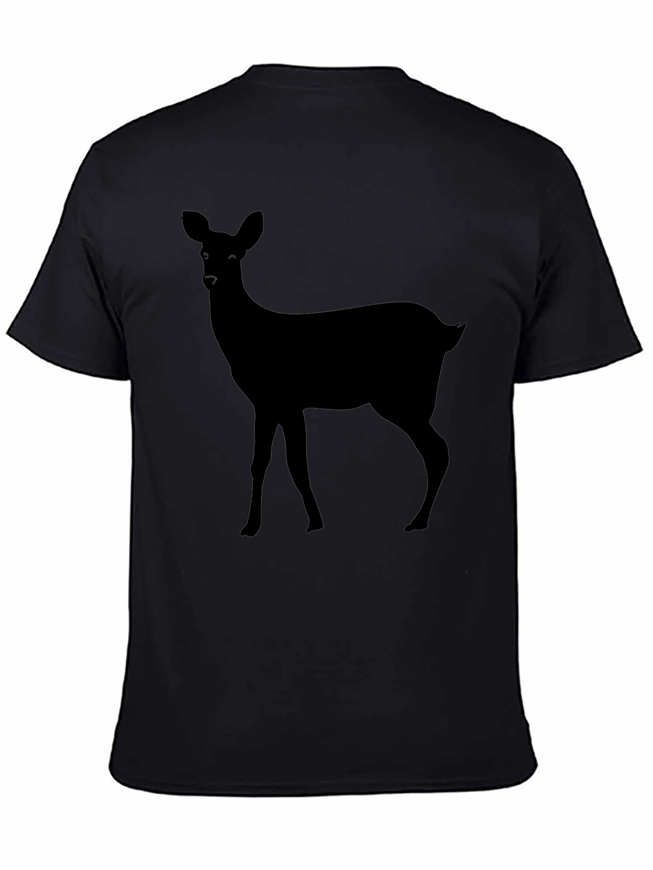 Black Black Deer Silhouette Graphic Tee for Men view 4