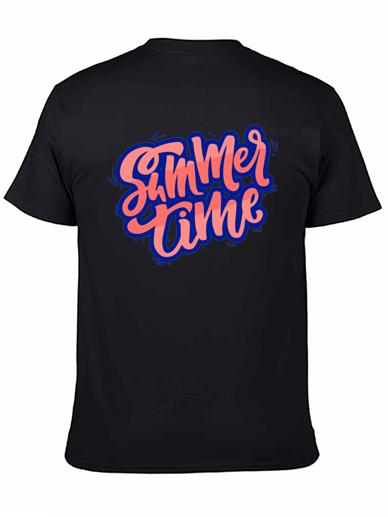 Black Summer Time Graphic Black T-Shirt view 4