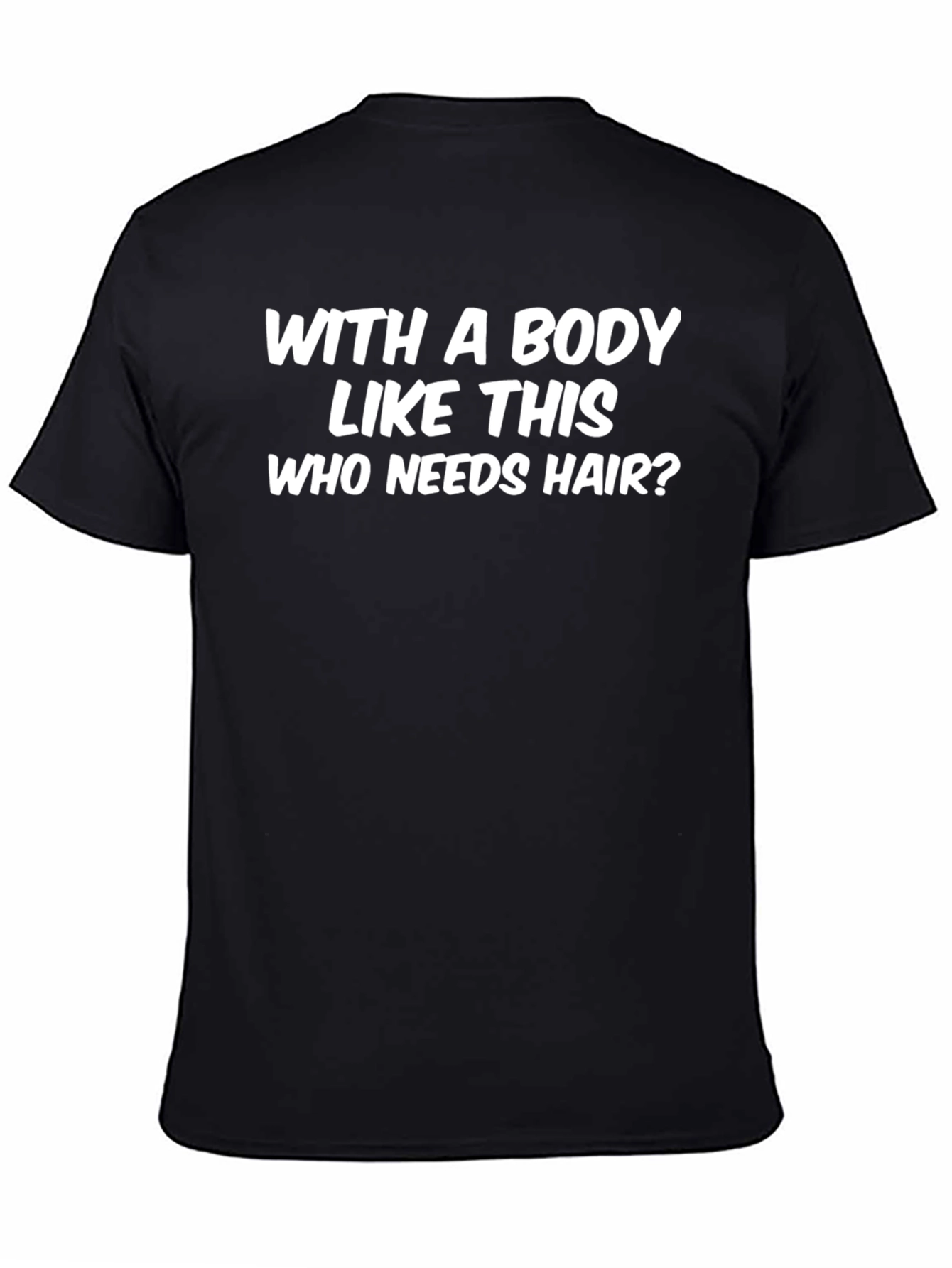 Black Funny Body Like This T-Shirt: Bald Pride Tee view 4
