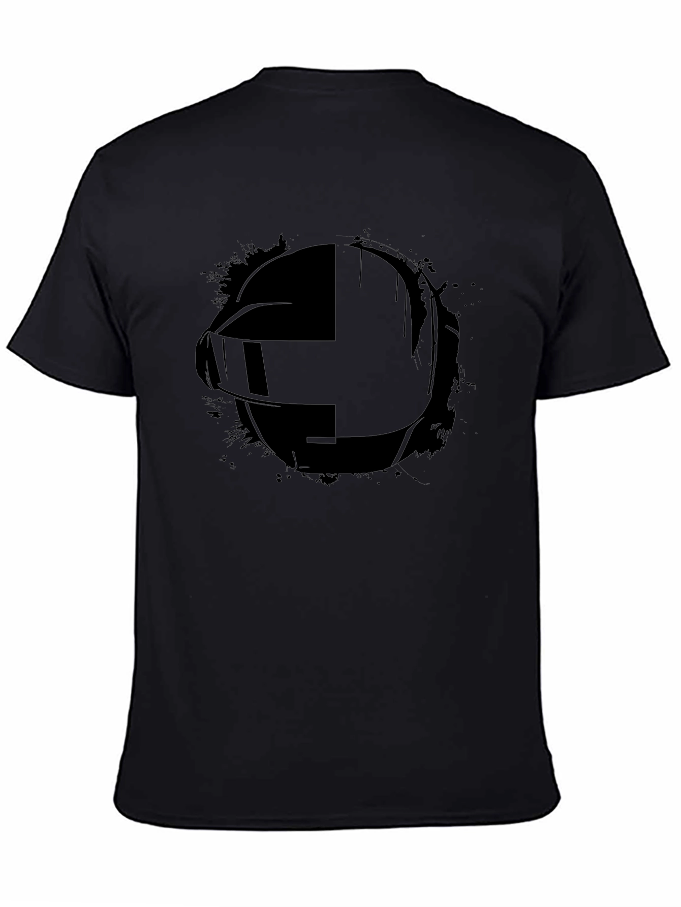 Black Daft Punk Style Black Graphic Tee view 4