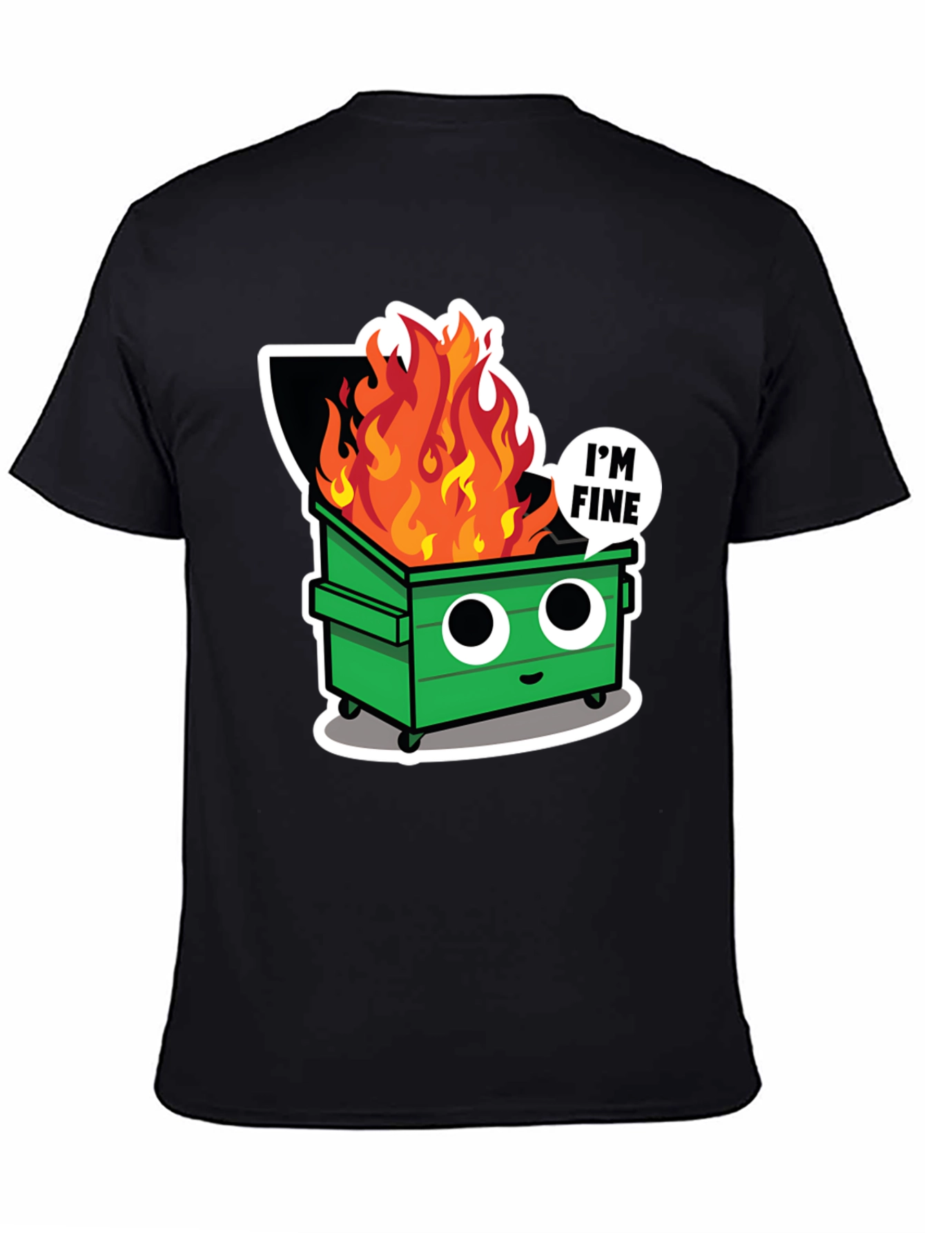 Black Dumpster Fire T-Shirt - I'm Fine Tee view 4