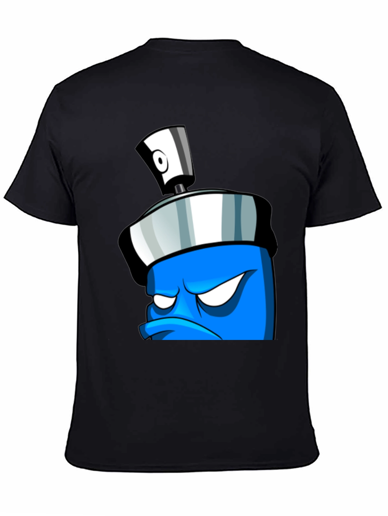 Black Angry Spray Can Graphic Tee - Black view 4