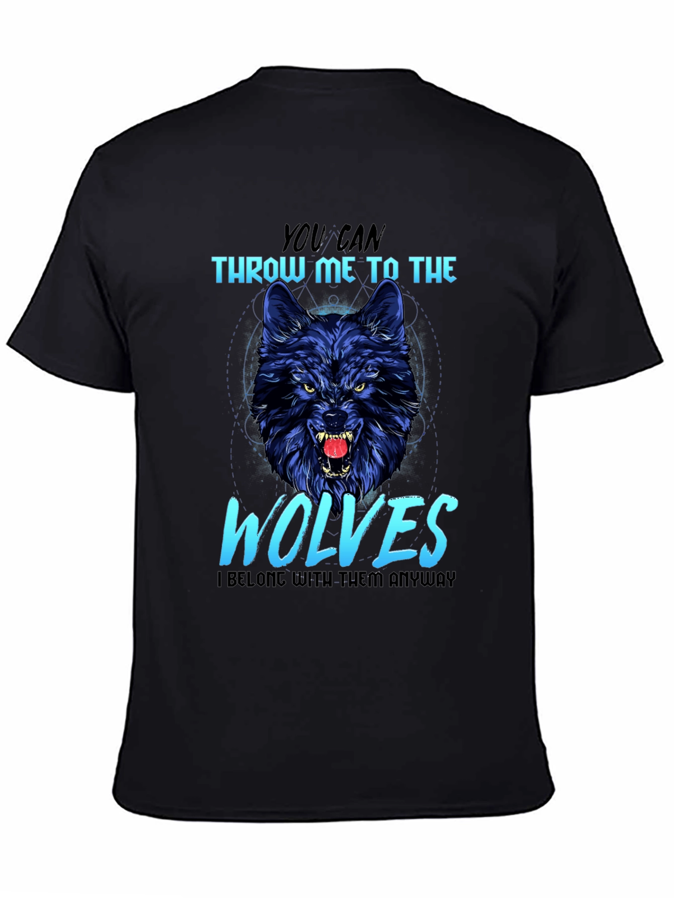 Black Wolf Graphic T-Shirt: Throw Me to The Wolves view 4