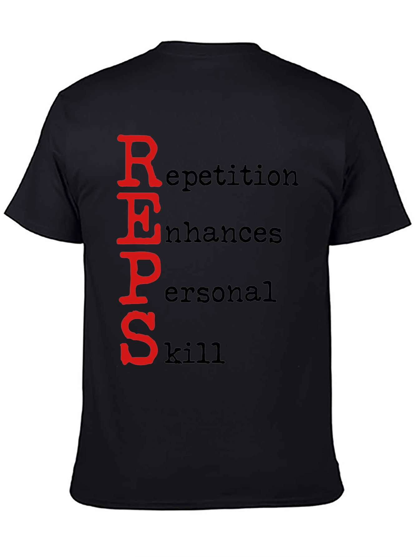 Black REPS Motivational Black T-Shirt view 4