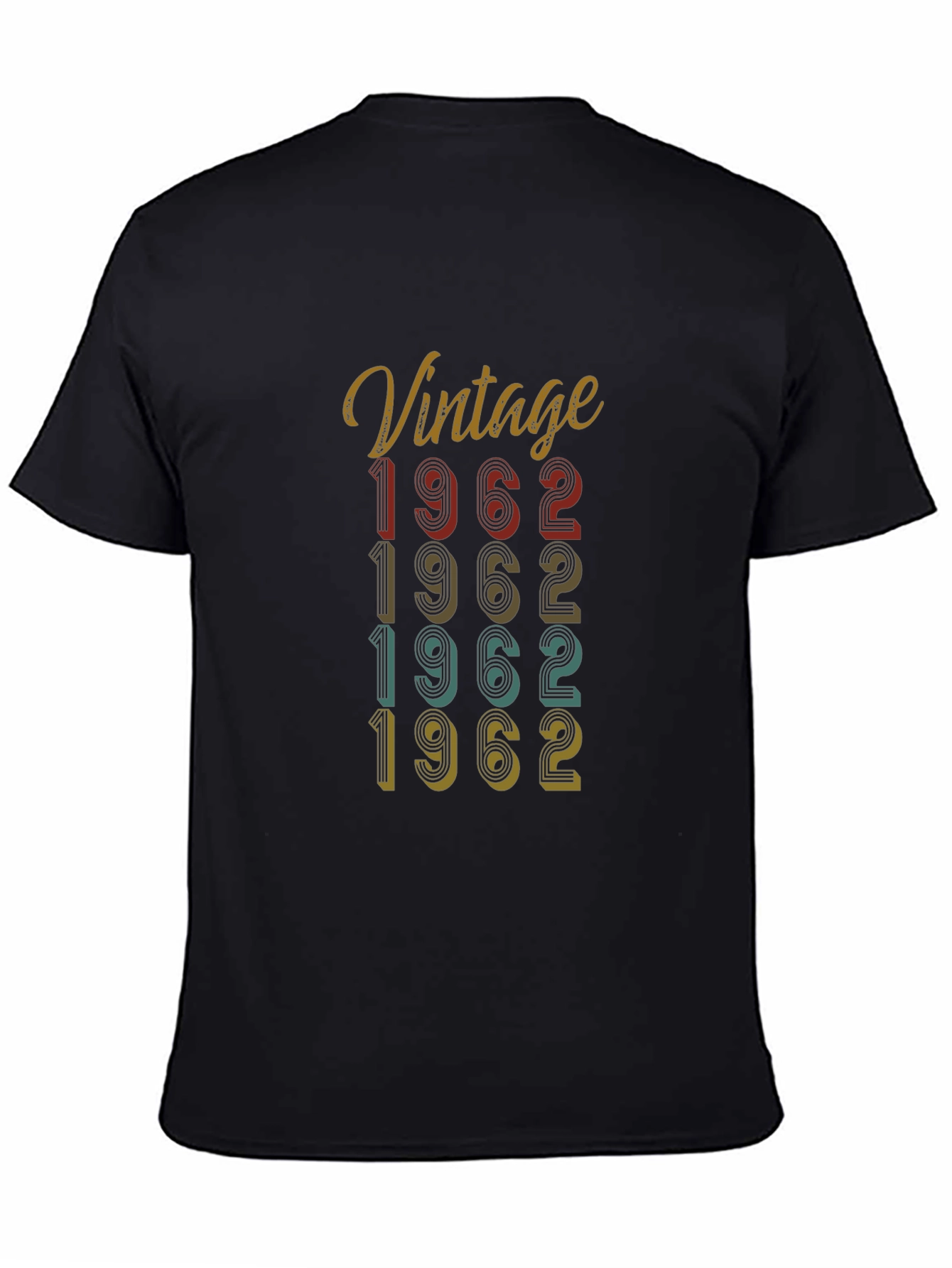 Black Vintage 1962 Birthday T-Shirt view 4