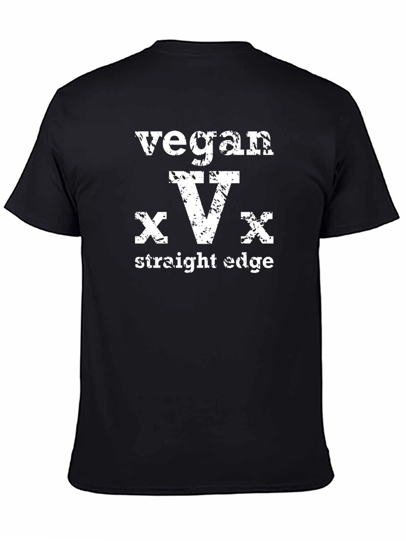 Black Vegan Straight Edge T-Shirt - Black view 4