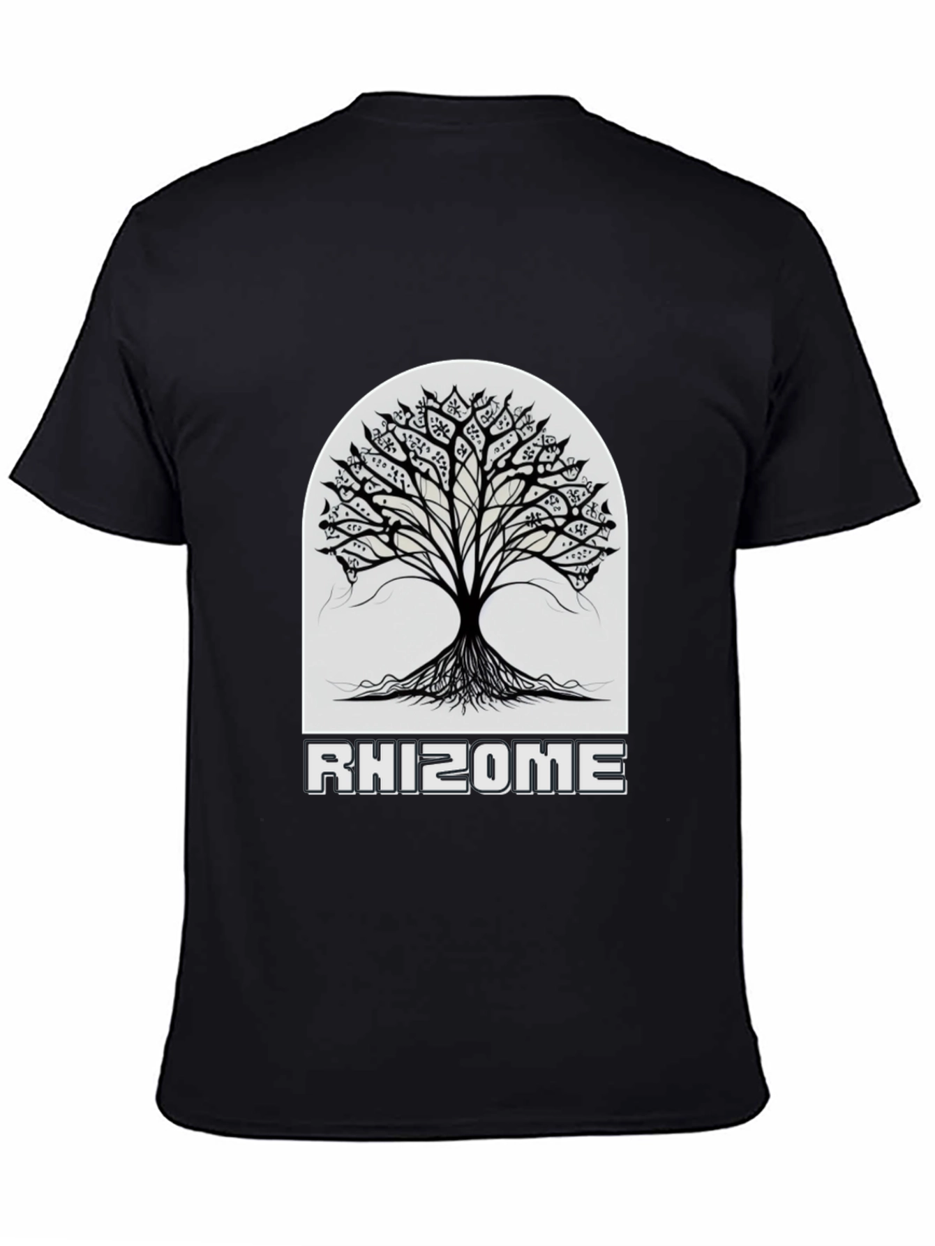 Black Rhizome Tree Black Graphic Tee view 4