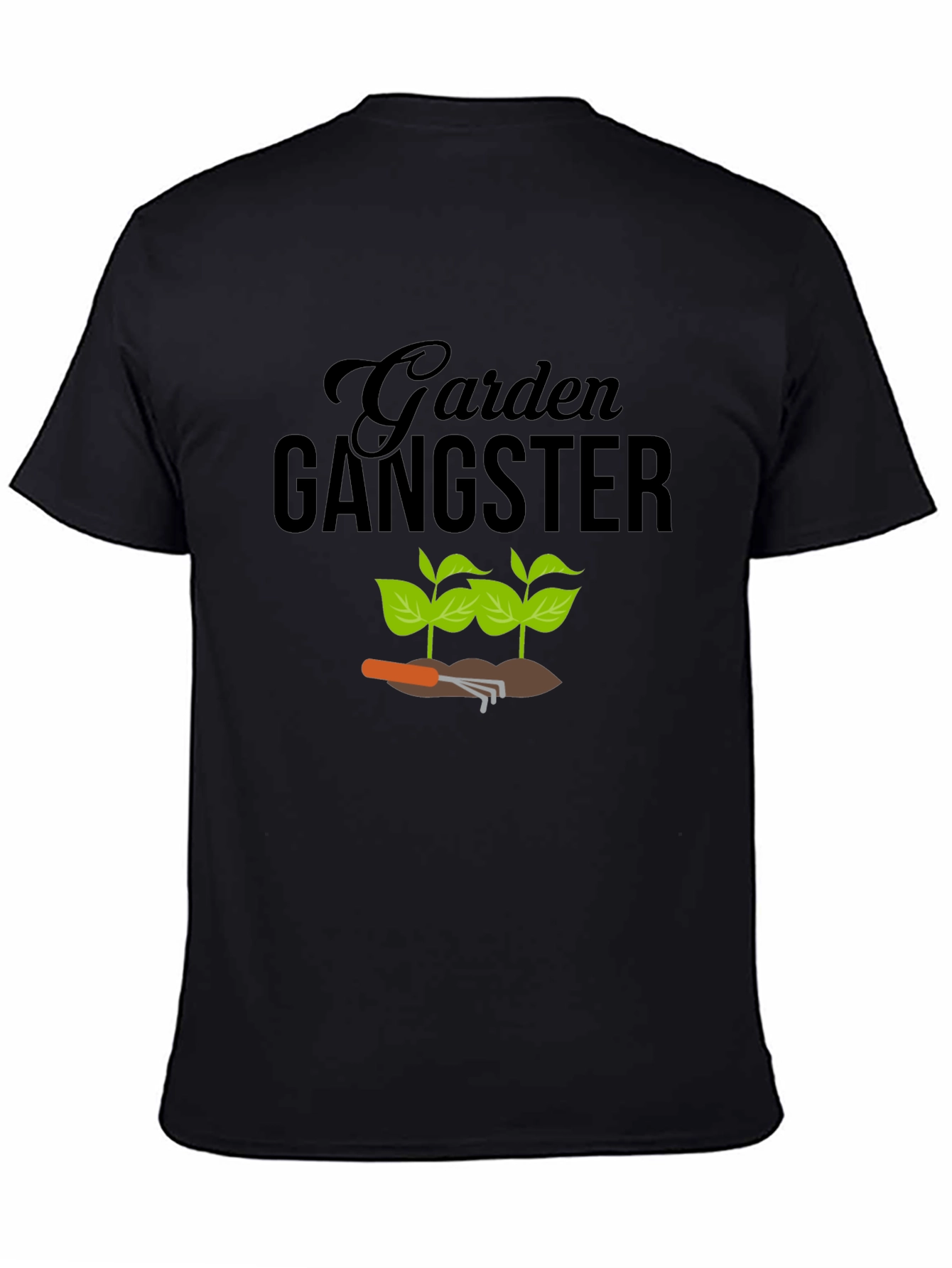 Black Garden Gangster Graphic Tee - Black Cotton T-Shirt view 4