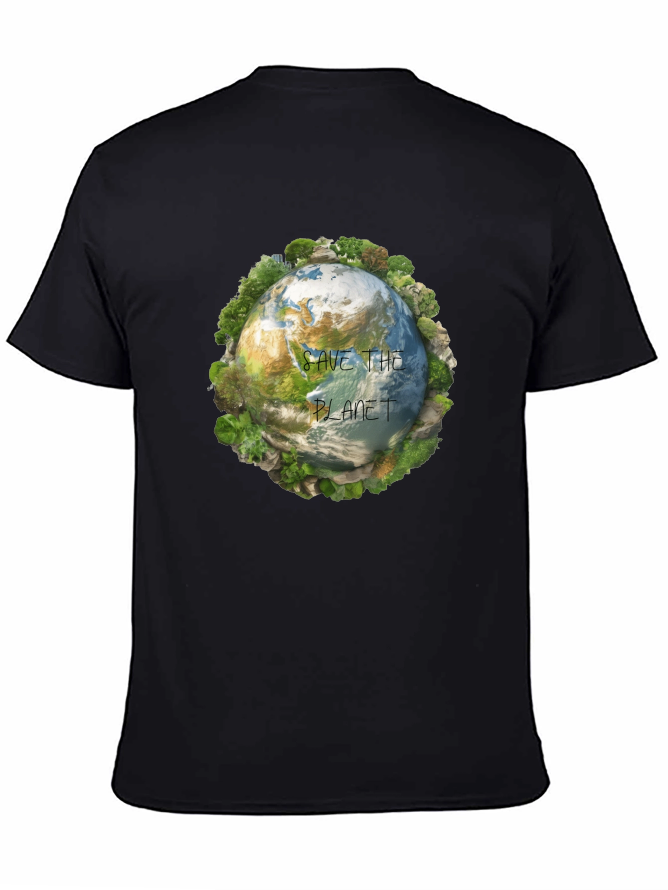Black Save the Planet Graphic T-Shirt view 4