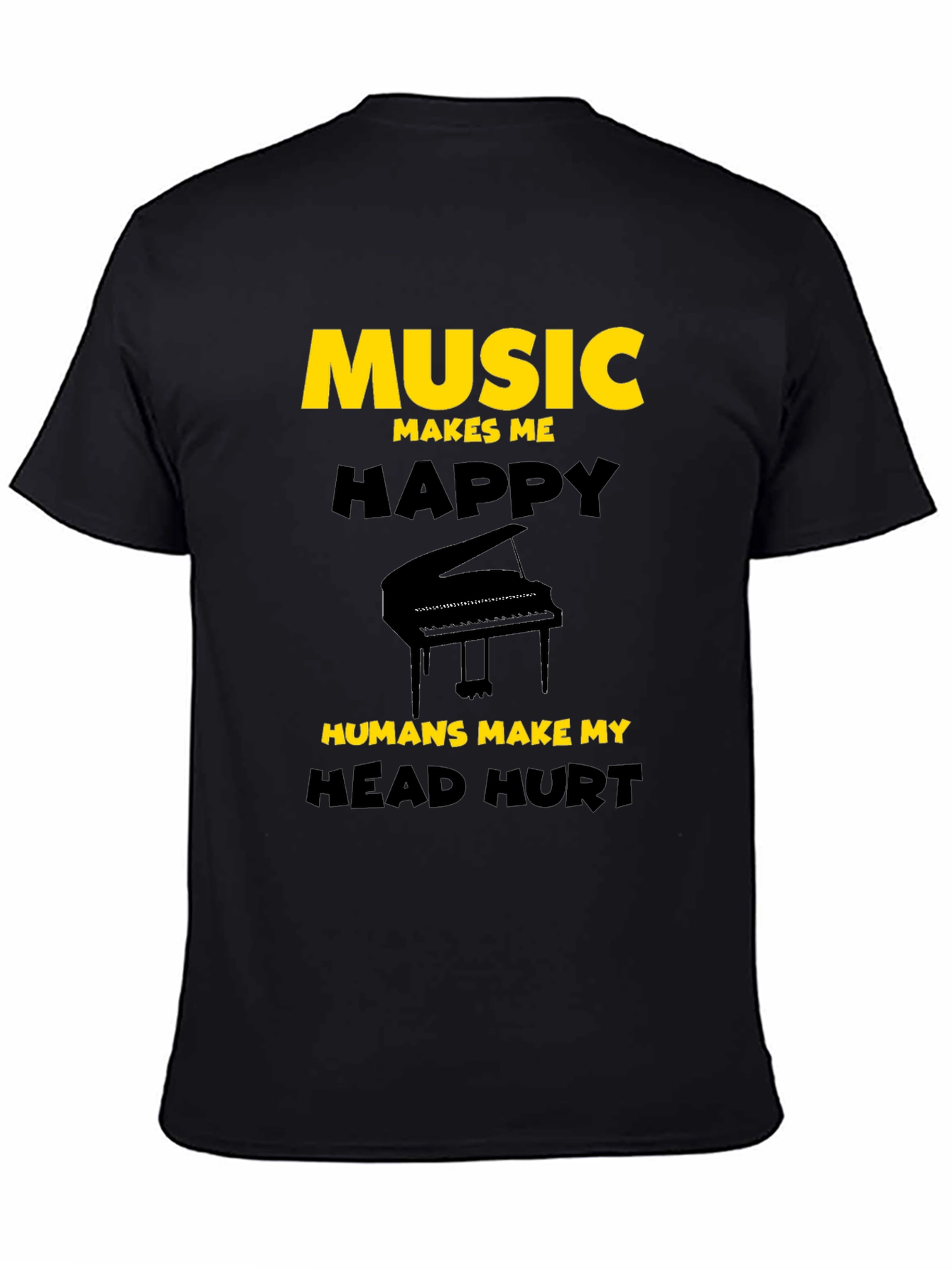 Black Music Lover T-Shirt: Music Makes Me Happy view 4