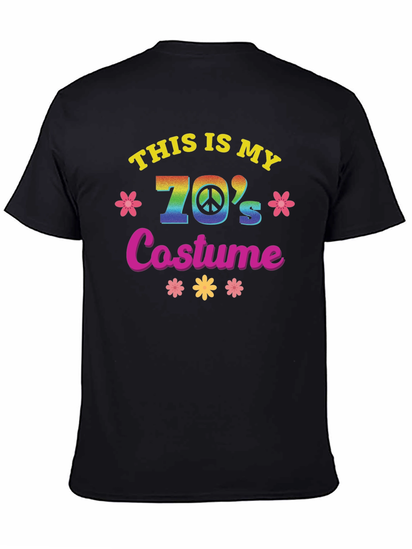 Black Retro 70's Costume T-Shirt view 4
