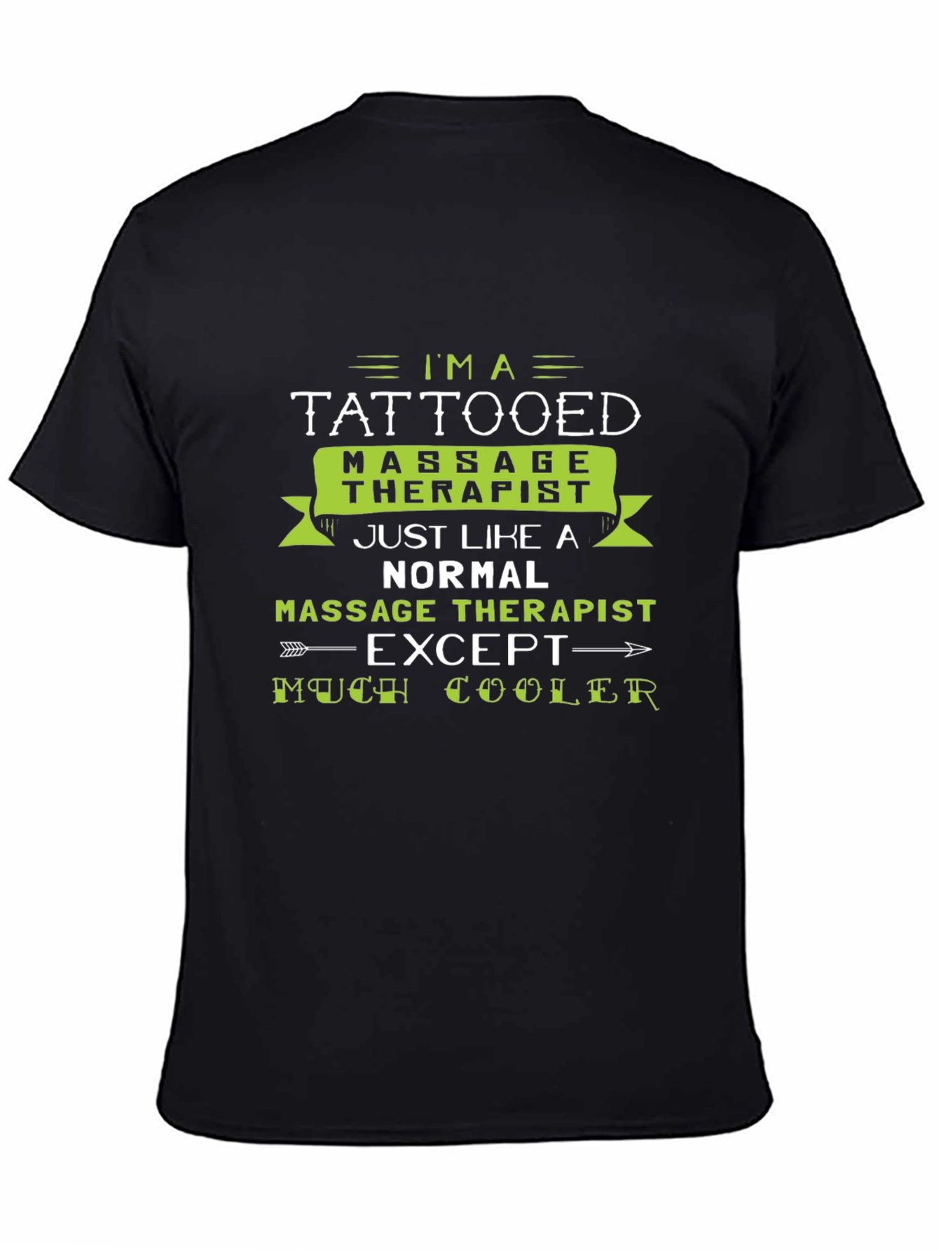 Black Tattooed Massage Therapist Graphic Tee - Cool & Unique view 4