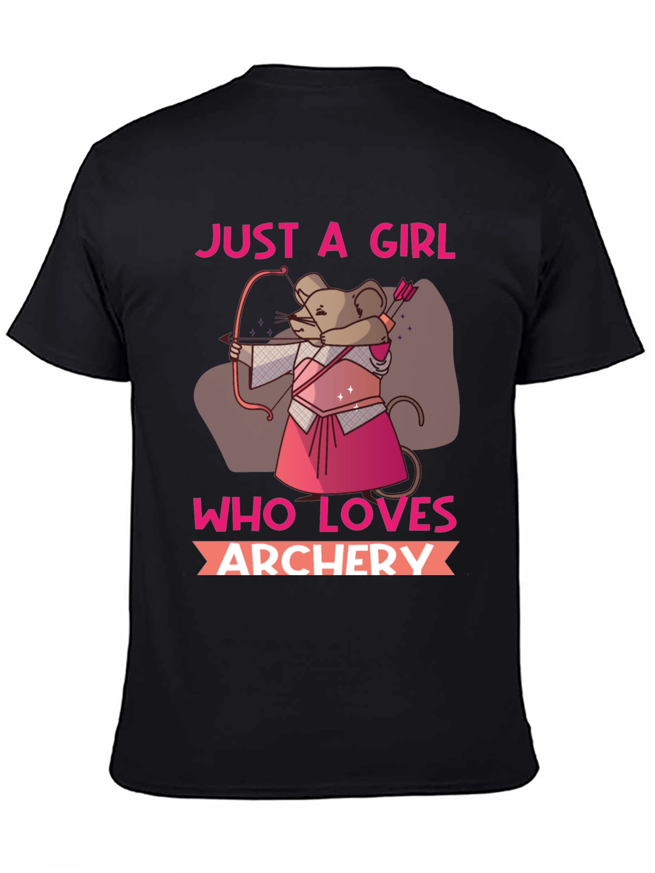 Black Archery Loving Girl T-Shirt view 4