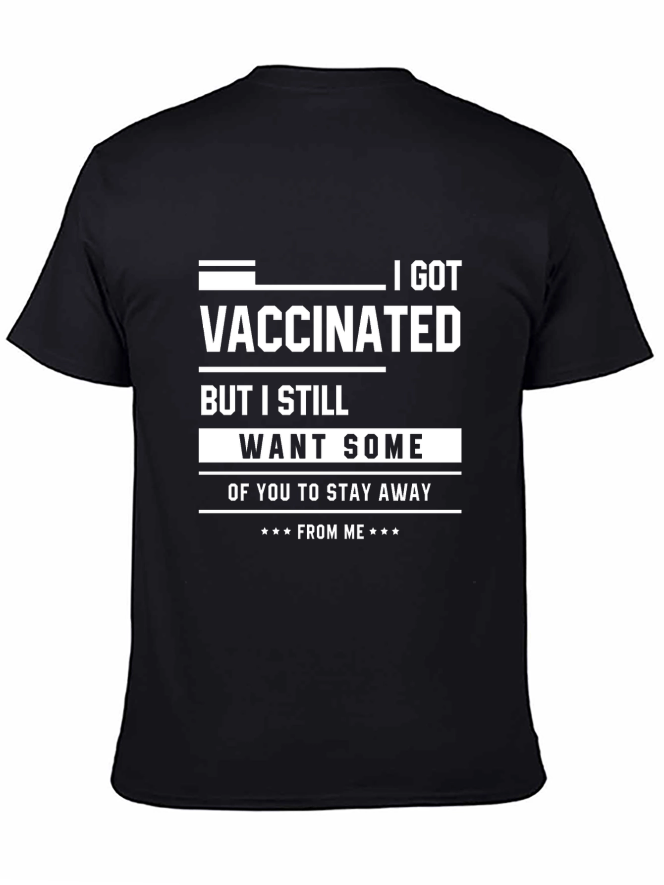 Black Vaccinated Humor T-Shirt view 4