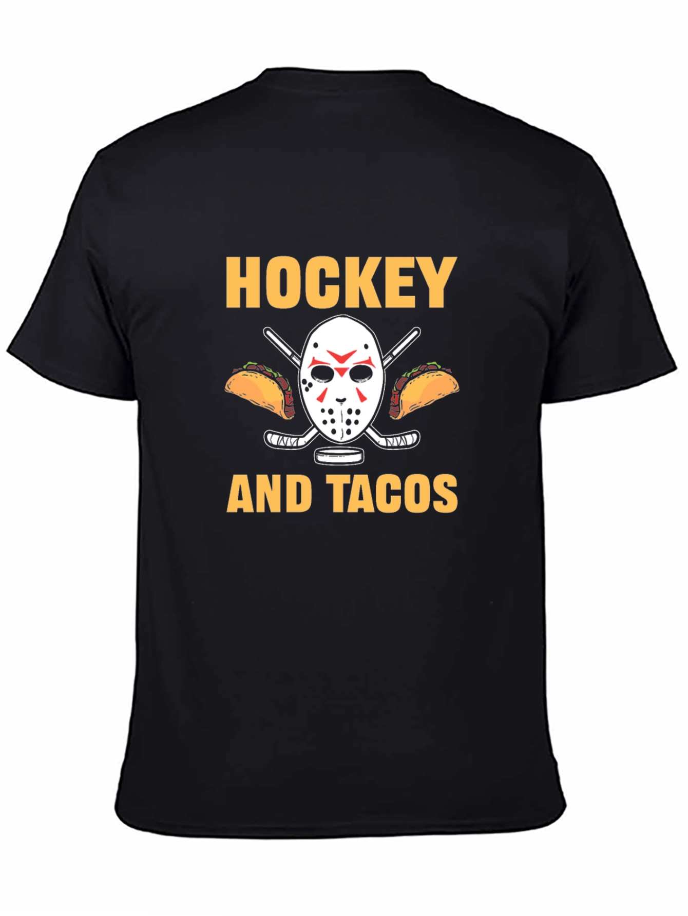 Black Hockey and Tacos Graphic T-Shirt view 4