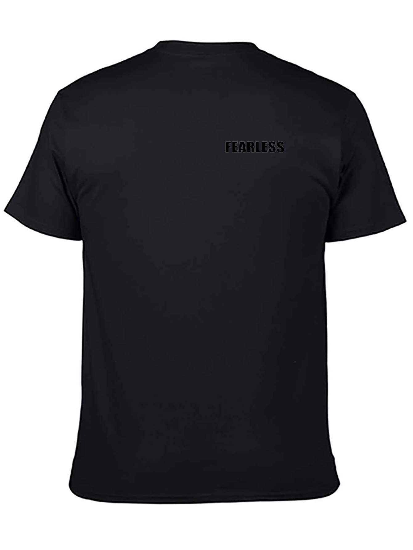 Black Men's Fearless Black Crewneck T-Shirt view 4