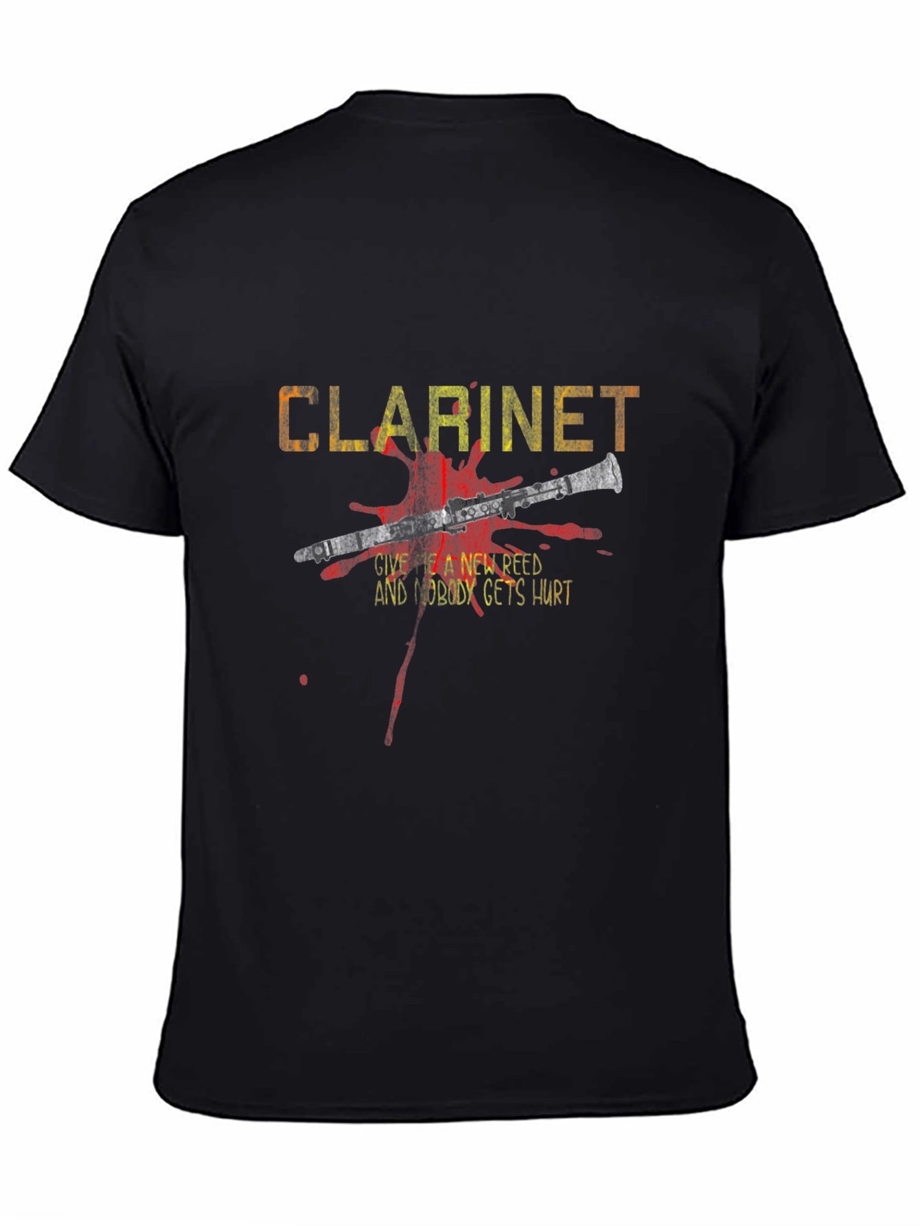 Black Clarinet New Reed T-Shirt - Music Band Tee view 4