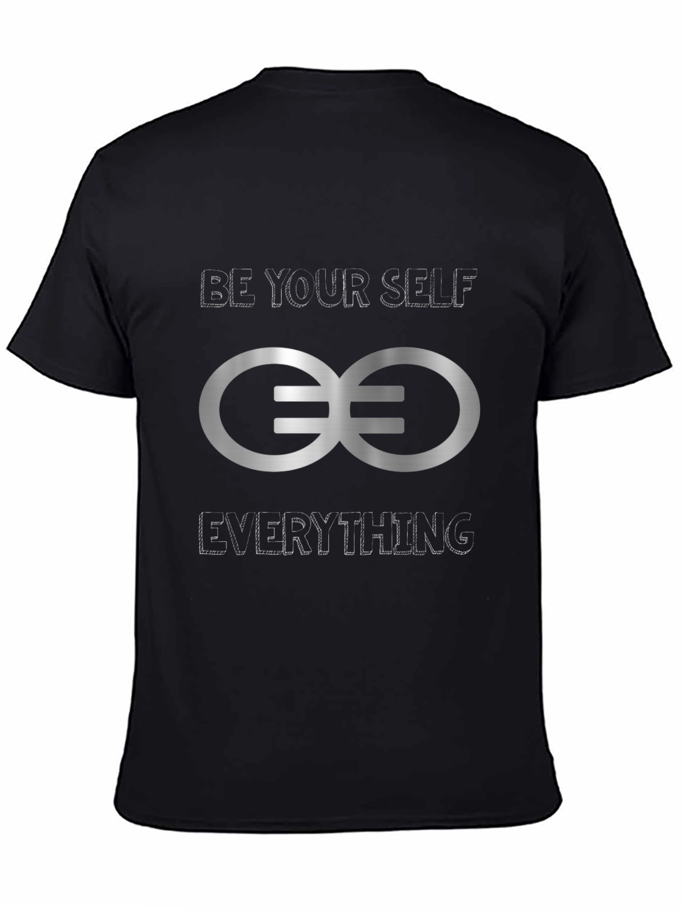 Black Be Yourself T-Shirt with Infinity Symbol view 4