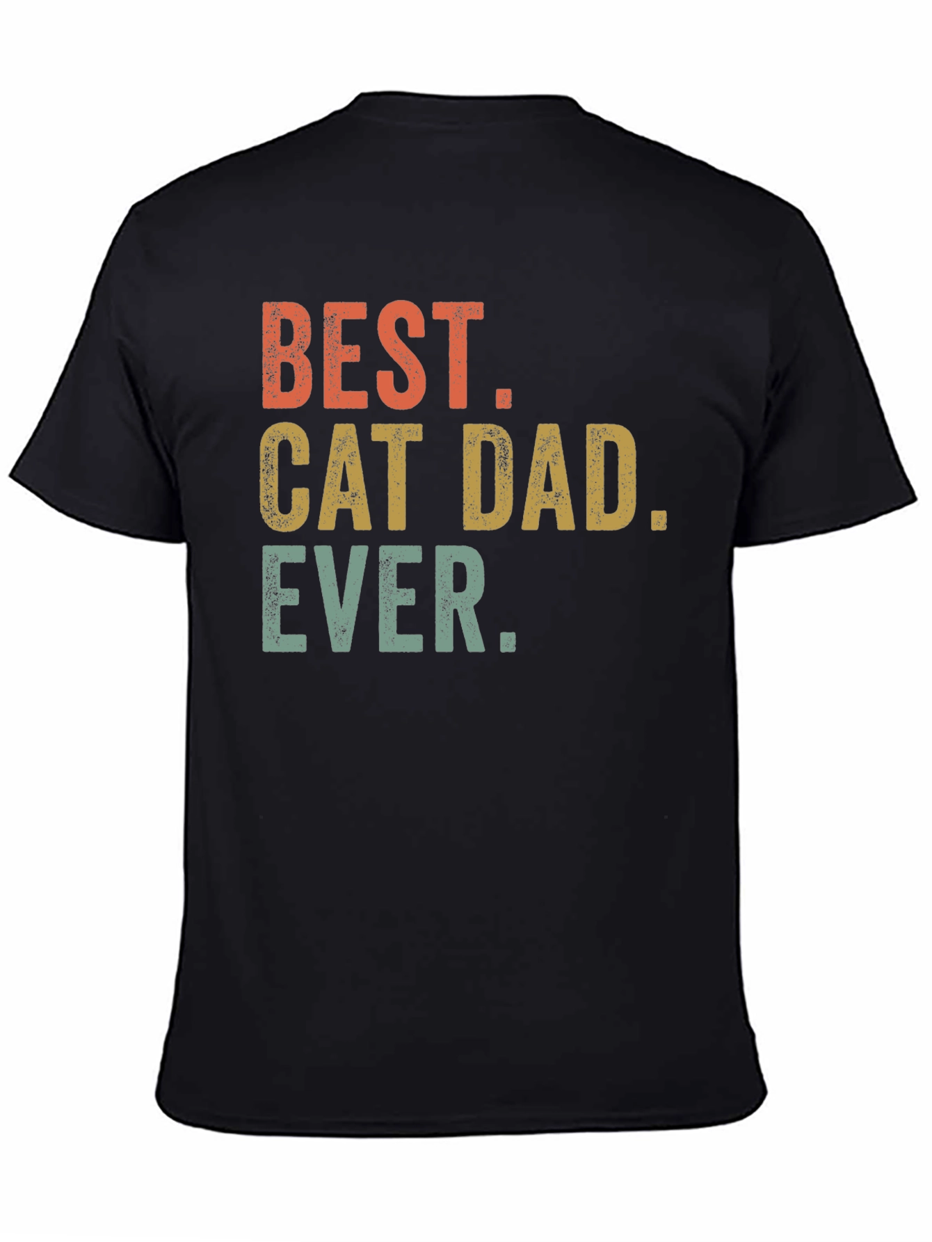 Black Best Cat Dad Ever T-Shirt - Black Graphic Tee view 4