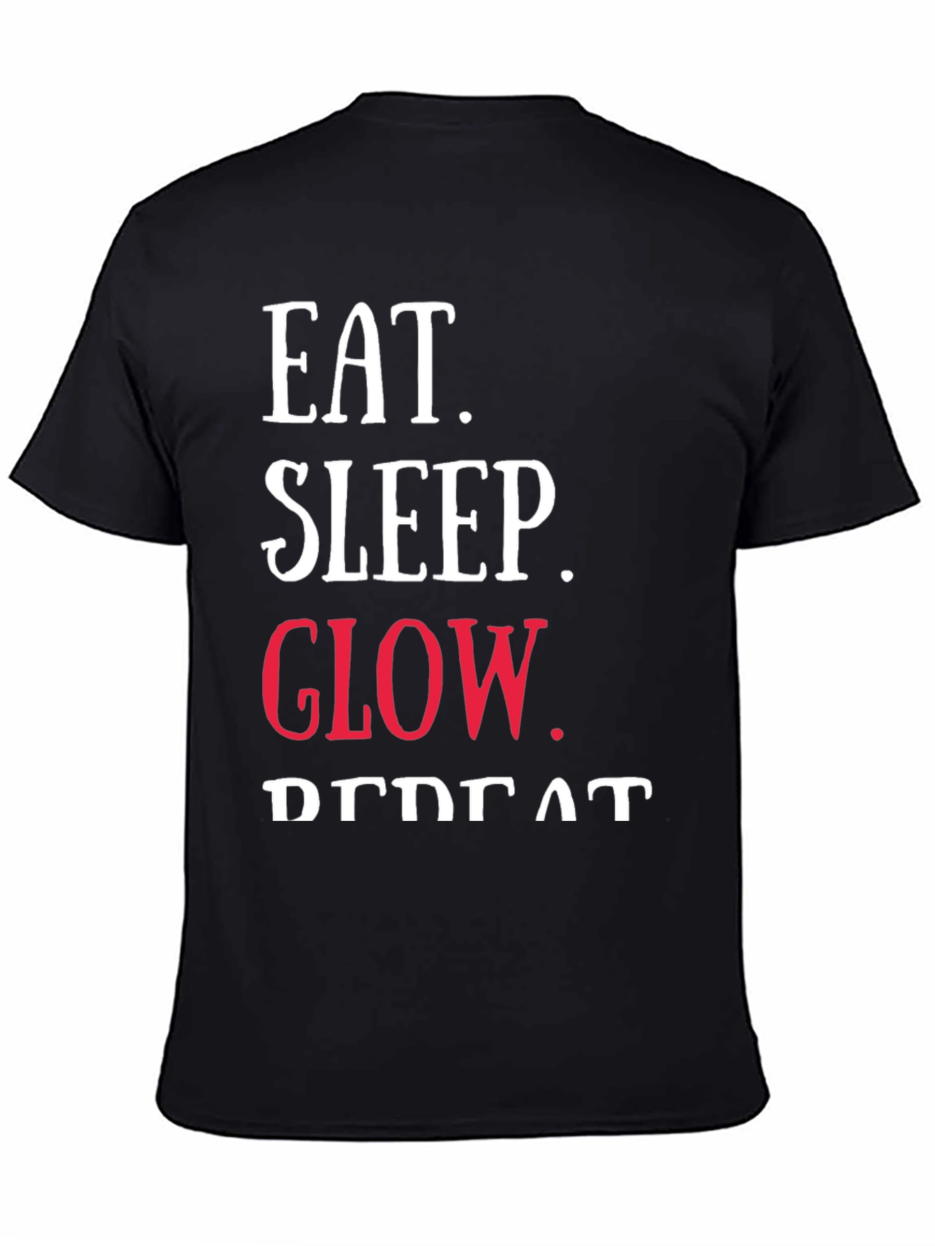 Black Eat Sleep Glow Repeat Graphic Tee view 4