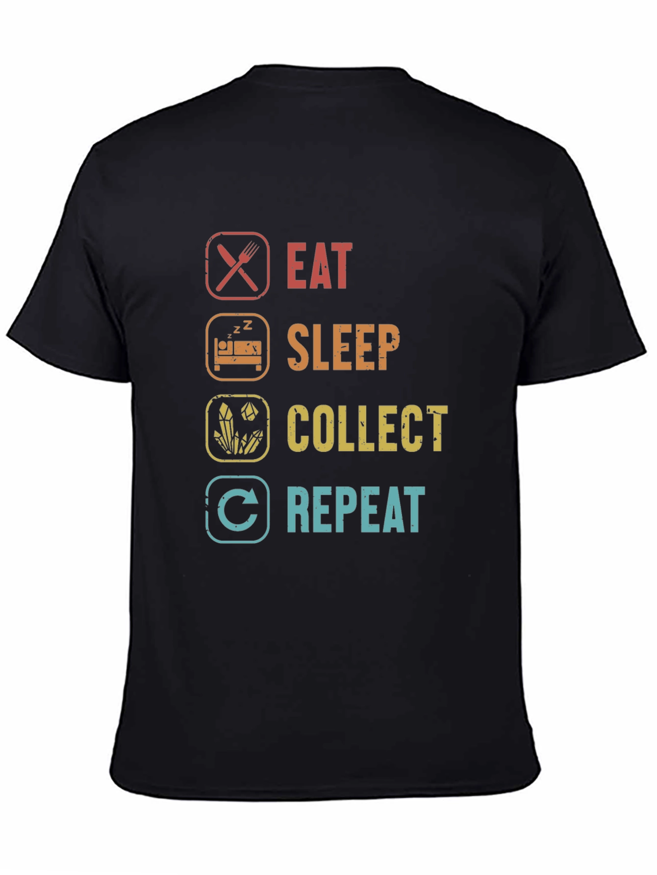 Black Eat Sleep Collect Repeat T-Shirt view 4