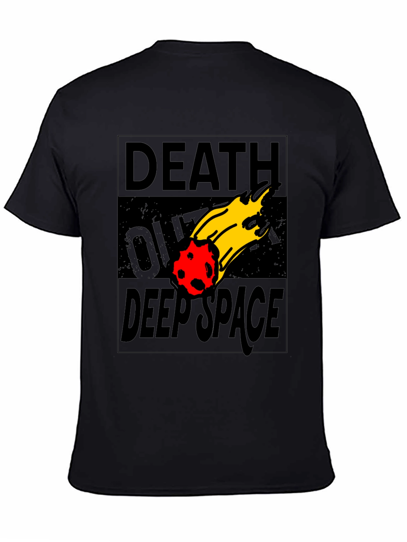 Black Death Over Deep Space Graphic Tee - Black Cotton view 4