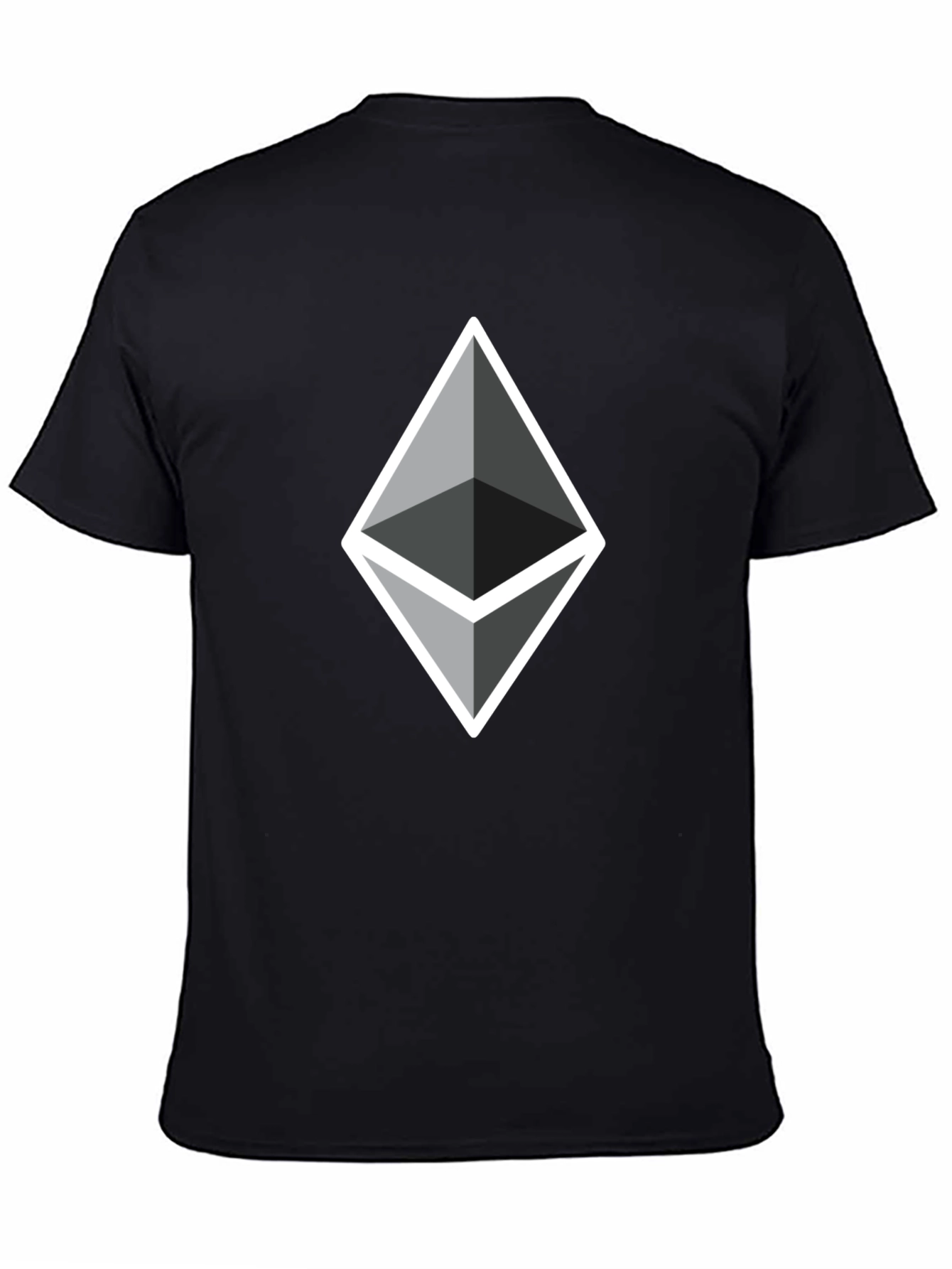 Black Ethereum Crypto Logo Black T-Shirt view 4