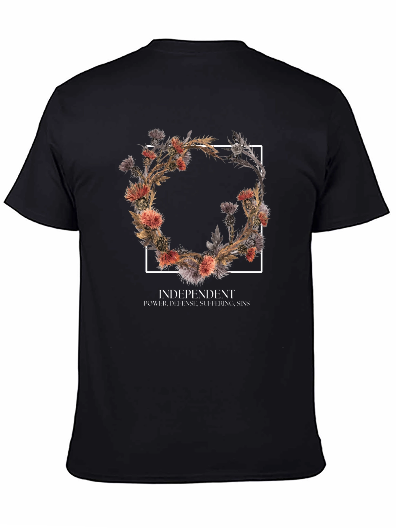 Black Floral Wreath Graphic Tee - Independent Style view 4