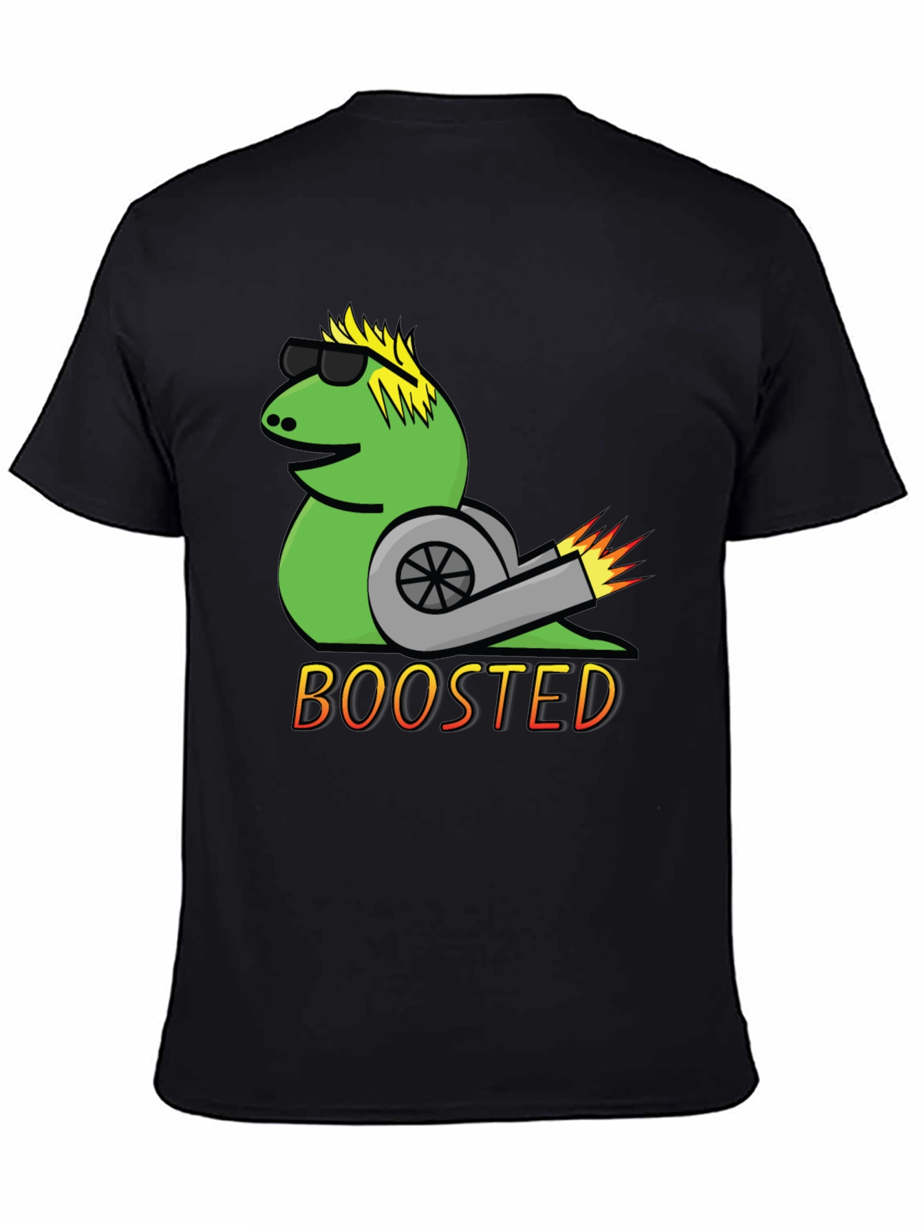 Black Boosted Snail T-Shirt - Cool Car Enthusiast Tee view 4