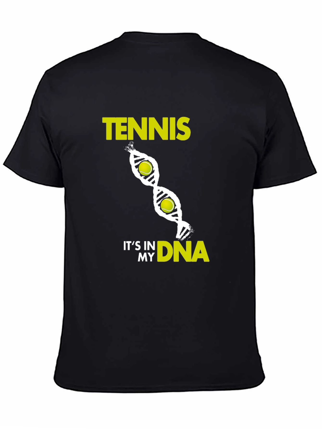 Black Tennis DNA Black T-Shirt - Ace Your Style! view 4