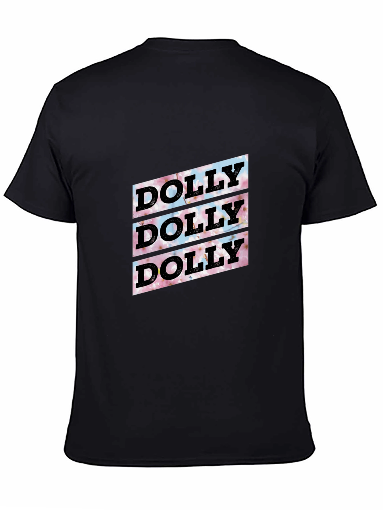 Black Dolly Floral Graphic Tee - Soft Black Cotton T-Shirt view 4